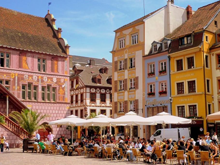 1 Appartement 3P Ideal Famille Travail Renove Lumineux Parking Gratuit Mulhouse Exteriör bild